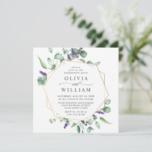 Moderne Partnerschaft für geometrische Rahmen Euka Einladung (Stehend Vorderseite)