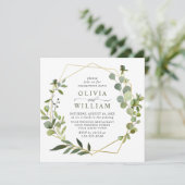 Moderne Partnerschaft für geometrische Rahmen Euka Einladung (Stehend Vorderseite)