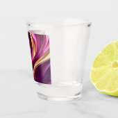 Moderne Party-Brille - Fuchsia Lila und Gold- Schnapsglas (Rechts)