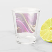 Moderne Party-Brille Lila Rosa und Gold- Schnapsglas (Rückseite)