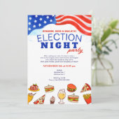 Moderne Party Burgers Beer & Ballots Einladung (Stehend Vorderseite)