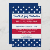 Moderne Party Einladung 4. Juli (Vorne/Hinten)