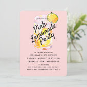 Moderne Party Einladung Blush Pink Lemonade (Stehend Vorderseite)