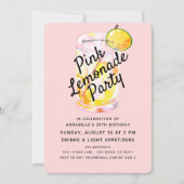 Moderne Party Einladung Blush Pink Lemonade (Vorderseite)