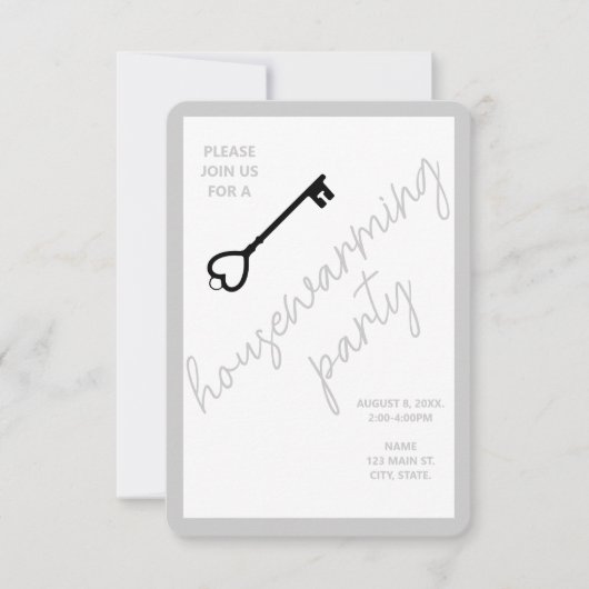 Moderne Party Einladung | Cool Grau (Vorderseite)