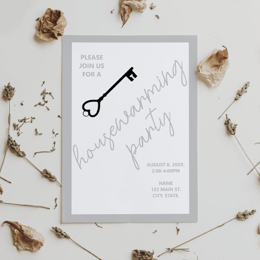 Moderne Party Einladung | Cool Grau