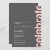 Moderne Party Einladung der Feierlichkeiten - Rosa (Vorne/Hinten)