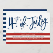 Moderne Party Einladung des Amerikanischen Unabhän (Vorne/Hinten)