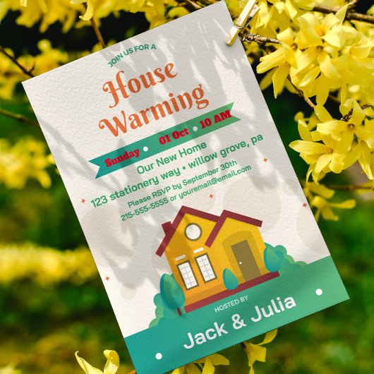 Moderne Party Einladung des grünen Weißen Hauses