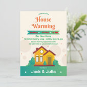 Moderne Party Einladung des grünen Weißen Hauses (Stehend Vorderseite)