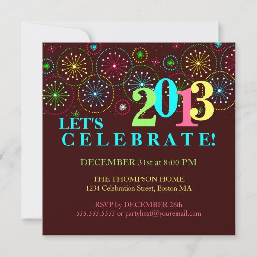 Moderne Party Einladung des Sparkels Silvester (Vorderseite)