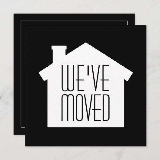 Moderne Party Einladung Schwarz (Vorne/Hinten)