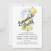 Moderne Party Einladung Weiß und Gelb Lemonade (Vorderseite)