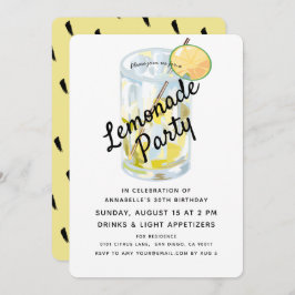 Moderne Party Einladung Weiß und Gelb Lemonade