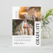 Moderne Party Einladung zur Ankündigung von Abschl (Stehend Vorderseite)