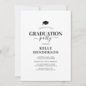 Moderne Party Einladung zur Ankündigung von Abschl (Rückseite)