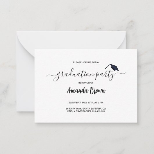 Moderne Party Einladung zur Ankündigung von Abschl (Vorderseite)