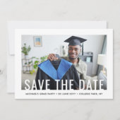 Moderne Party für einfache Fotos Save the Date Einladung (Vorderseite)
