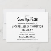 Moderne Party für einfache Fotos Save the Date Einladung (Rückseite)