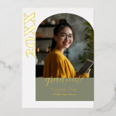 Moderne Party für grünes Foto Folieneinladung (Vorderseite)