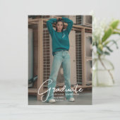 Moderne Party für Minimalistisches Foto und Skript Einladung (Stehend Vorderseite)