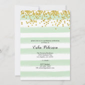 Moderne Party-Karten mit grünen Streifen Einladung (Rückseite)