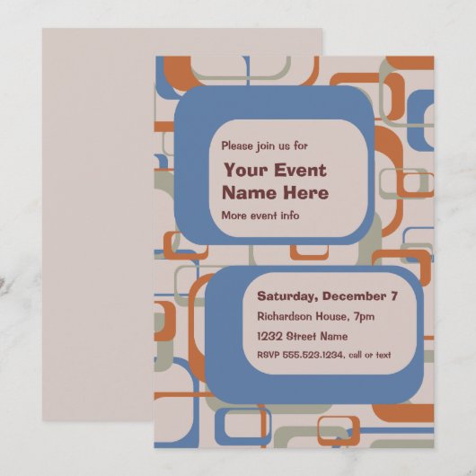Moderne Party- oder Veranstaltungseinladung im Mit Einladung (Vorne/Hinten)