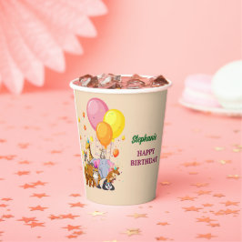 Moderne Party Rainbow Color Geburtstag Pappbecher