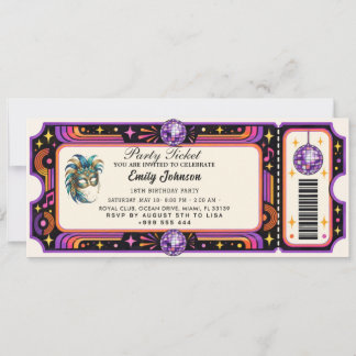 Moderne Party-Ticket-Einladungen Einladung