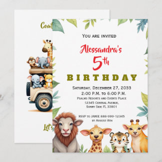 Moderne Party-Tiere Dschungel-Safari Einladung