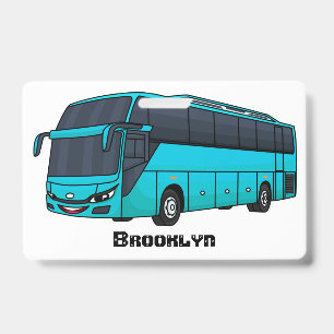 Moderne Passagierbus-Cartoon-Illustration  Ausweis