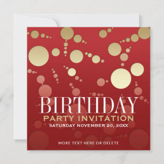 Moderne Passion Red+Gold Einladungen zum Geburtsta