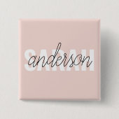 Moderne Pasta Pink Schönheit Personalisiert Button (Vorderseite)