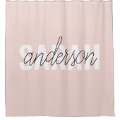 Moderne Pasta Pink Schönheit Personalisiert Duschvorhang (Vorderseite)