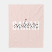 Moderne Pasta Pink Schönheit Personalisiert Fleecedecke (Vorderseite)