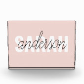 Moderne Pasta Pink Schönheit Personalisiert Fotoblock (Vorderseite)