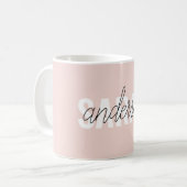 Moderne Pasta Pink Schönheit Personalisiert Kaffeetasse (Vorderseite Links)