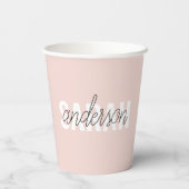Moderne Pasta Pink Schönheit Personalisiert Pappbecher (Rückseite)