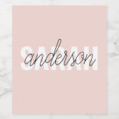 Moderne Pasta Pink Schönheit Personalisiert Weinetikett (Einzelnes Label)