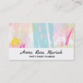 *~* Moderne Pasta Türkis Pink Gelb Abstrakt Visitenkarte (Vorderseite)