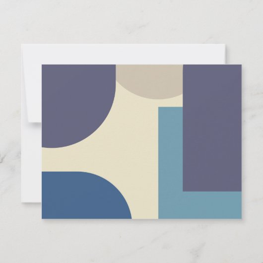 Moderne Pastel Aquamarin Lila Retro Abstrakt Hochz RSVP Karte (Rückseite)