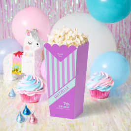 Moderne Pastel Aquamarin Pink Streifen Popcorn Gef Geschenkschachtel