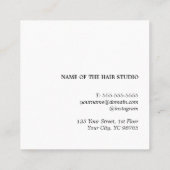 Moderne Pastel Black Scissors Friseur Stylist Quadratische Visitenkarte (Rückseite)