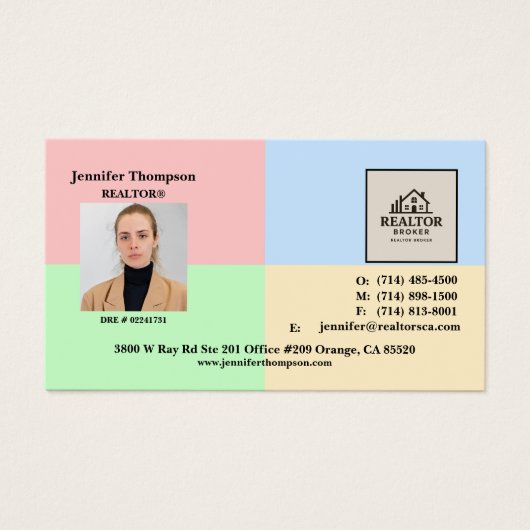 Moderne "Pastel Block Business Card Background" (Vorderseite)