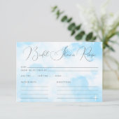 Moderne Pastel Blue Cloud Nine Brautparty Rezept Begleitkarte (Stehend Vorderseite)