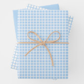 Moderne Pastel Blue Gingham Wrapping Paper Sheets Geschenkpapier Set (Beispiel)