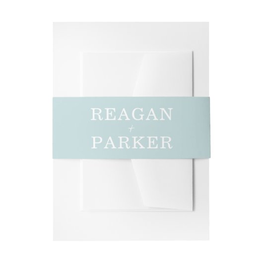 Moderne Pastel Blue Personalisiert Wedding Einladungsbanderole (Vorderseite Beispiel)
