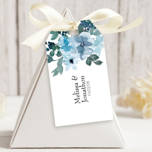 Moderne Pastel Blue Rose Blumenzaubertagsfeigungen Geschenkanhänger