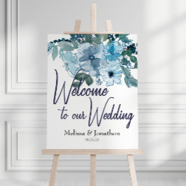 Moderne Pastel Blue Rose Hochzeitssymbol Poster