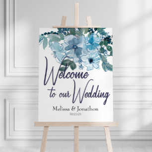 Moderne Pastel Blue Rose Hochzeitssymbol Poster